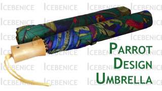Umbrella with fabulous Jungle / Parrot design, Compact  