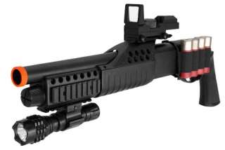M180B2 Pump Action Airsoft Shotgun 405FPS w/ Red Dot /Flashlight 