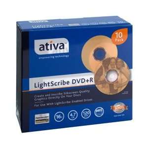  AtivaTM LightScribeTM DVD+R Recordable Media With Slim 