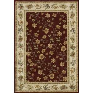  Woven Carpet Area Rug Floral Border RED 4 11 X 7 