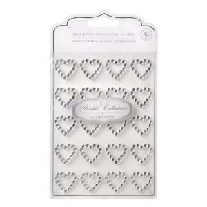  David Tutera Self Stick Rhinestone Hearts   Silver / Clear 