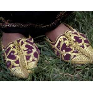  Girls Embroidered Babouches (Slippers), Morocco Stretched 