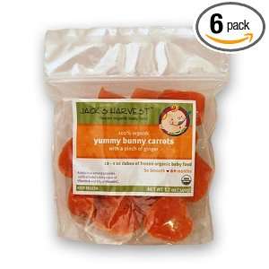Jacks Harvest Yummy Bunny Carrots, Stage 1, 12 Ounce Bags (Pack of 6 