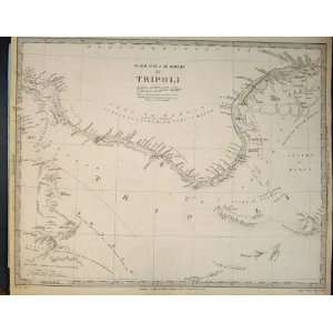  Africa Tripoli Geographical Map Maps Old Print Antique 