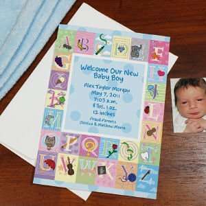  Personalized Baby Boy Birth Announcement Cards Health 