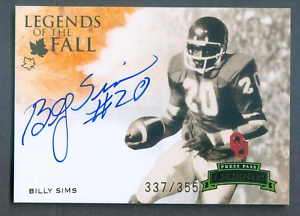 Billy Sims 2009 Press Pass Legends of Fall Auto Card OU  