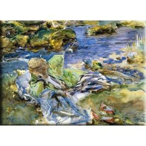 Turkish Woman by a Stream 16x11 Streched Canvas Art by Sargent, John 