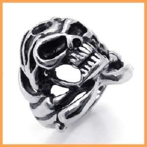 Vinstage Silver Tone Stainless Steel Twisted Ring Mens  