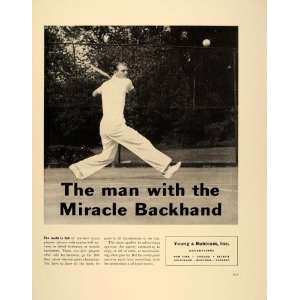   Ad Young & Rubicam Advertising Tennis Backhand   Original Print Ad