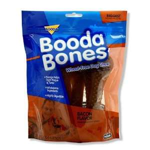  Booda Bones Bacon Wheat Free Dog Chews, Biggest, 50/Pack 