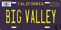 The Big Valley TV Show California 1966 License plate  
