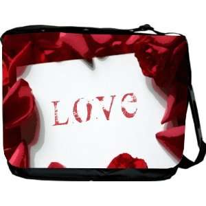  Red Roses Petal Love Design Messenger Bag   Book Bag 