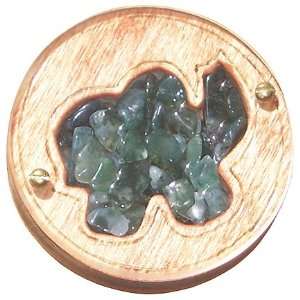 Magic Unique Gemstone and Wooden Amulet Lucky Elephant Magnet In Green 