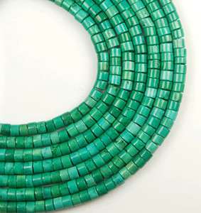 Strand 3x4mm Green Turquoise Heishi Beads CB142  