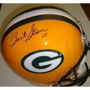 Bart Starr Signed Helmet   Full Size w COA HOF   Autographed NFL 