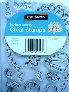 21 pc Clear Stamp Set~TURKEY LURKEY~FISKARS  