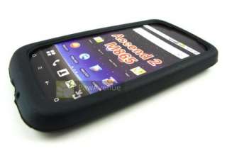 BLACK Soft Silicone Skin Case Cover Huawei Ascend 2  
