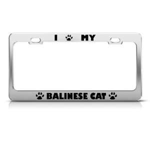  Balinese Cat Chrome Animal Metal License Plate Frame Tag 