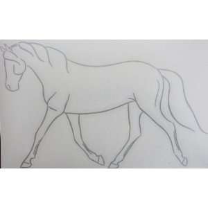  Med Silver Trotting Horse Car Window Decal Automotive