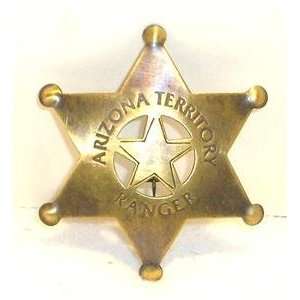   Brass Arizona Ranger Obsolete Old West Police Badge 