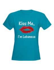 Kiss me, Im Lebanese Funny Womens Dark T Shirt by 