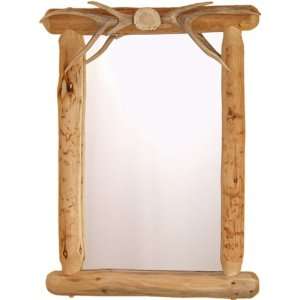  Framed Mirror w/Antler Top (Authentic Antlers)