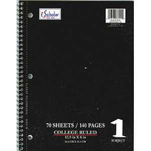  Ischolar Inc. Spiral College Ruled Notebook, 70 Sheets (12 