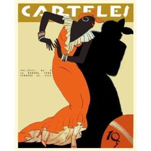  12x18 Cuban Deco posterBlack lady Rumbera dancesSing 