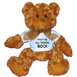  Minature Bull Terriers Rock Plush Teddy Bear with BLUE T 
