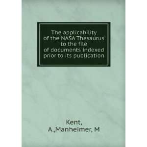   indexed prior to its publication A.,Manheimer, M Kent Books