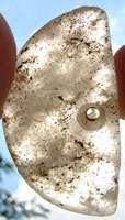 158 2010) Boatstone or Atlatl Weight, crystal quartz, G9.50, museum 