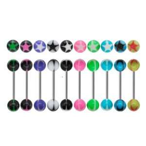   Surgical Steel Barbells   10 Barbells of Different Colors per Package
