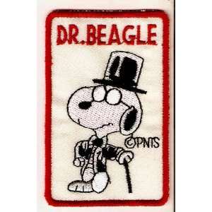   Dr. Beagle Embroidered Peanuts Iron On / Sew On Patch 