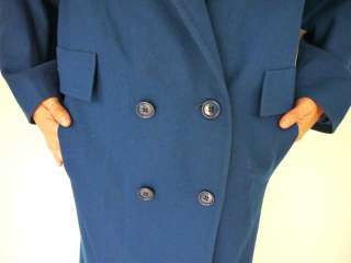 Vtg 60s Featherlite Merino Wool Trench Pea Coat Jacket Union Made USA 