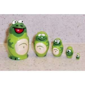  Frogs * Russian nesting doll mini * 5pc / 1.5in * mn.v.5.frog 
