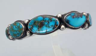 Southwest Andrew Laws Bisbee Turquoise Sterling SIlver Bracelet  