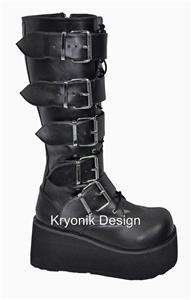 Demonia boots Trashville 518 goth cyber black women 8  