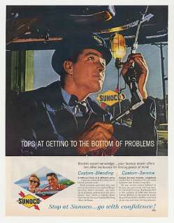 1961 Sunoco Gasoline Dealer Custom Car Service Ad  