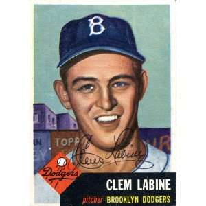  Clem Labine Autographed 1953 Topps Card 