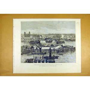  Tower Bridge London Construction Shaft Print 1890