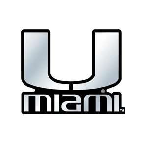  Miami Hurricanes Silver Auto Emblem *SALE* Sports 