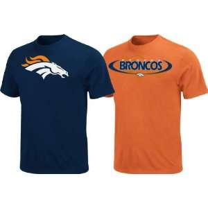  Denver Broncos Navy/Dark Orange 2 T Shirt Combo Pack 