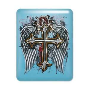  iPad Case Light Blue Cross Angel Wings 