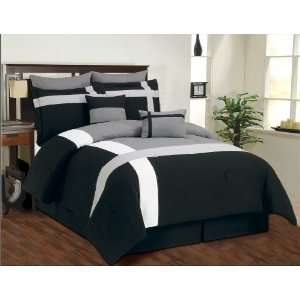  Duck River Textile Toxanna Hotel King Comforter Set, Black 