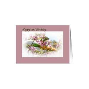  53rd Birthday Card with Egret and Pink Flowers Card Toys & Games