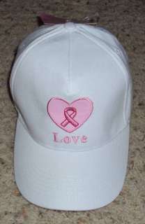 NWT Breast Cancer Ribbon Love Awareness Charity Cap Hat  