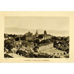  1910 Halftone Print Lausanne Switzerland Beaulieu Castle 