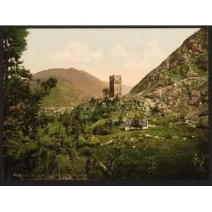   Reprint of Castelvieil tower, Luchon, Pyrenees, France