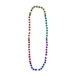  Rainbow Mardi Gras Bead Necklaces   12 Pack Toys & Games