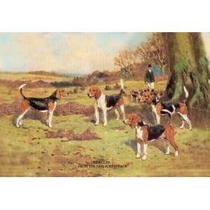  Paper poster printed on 12 x 18 stock. Beagles